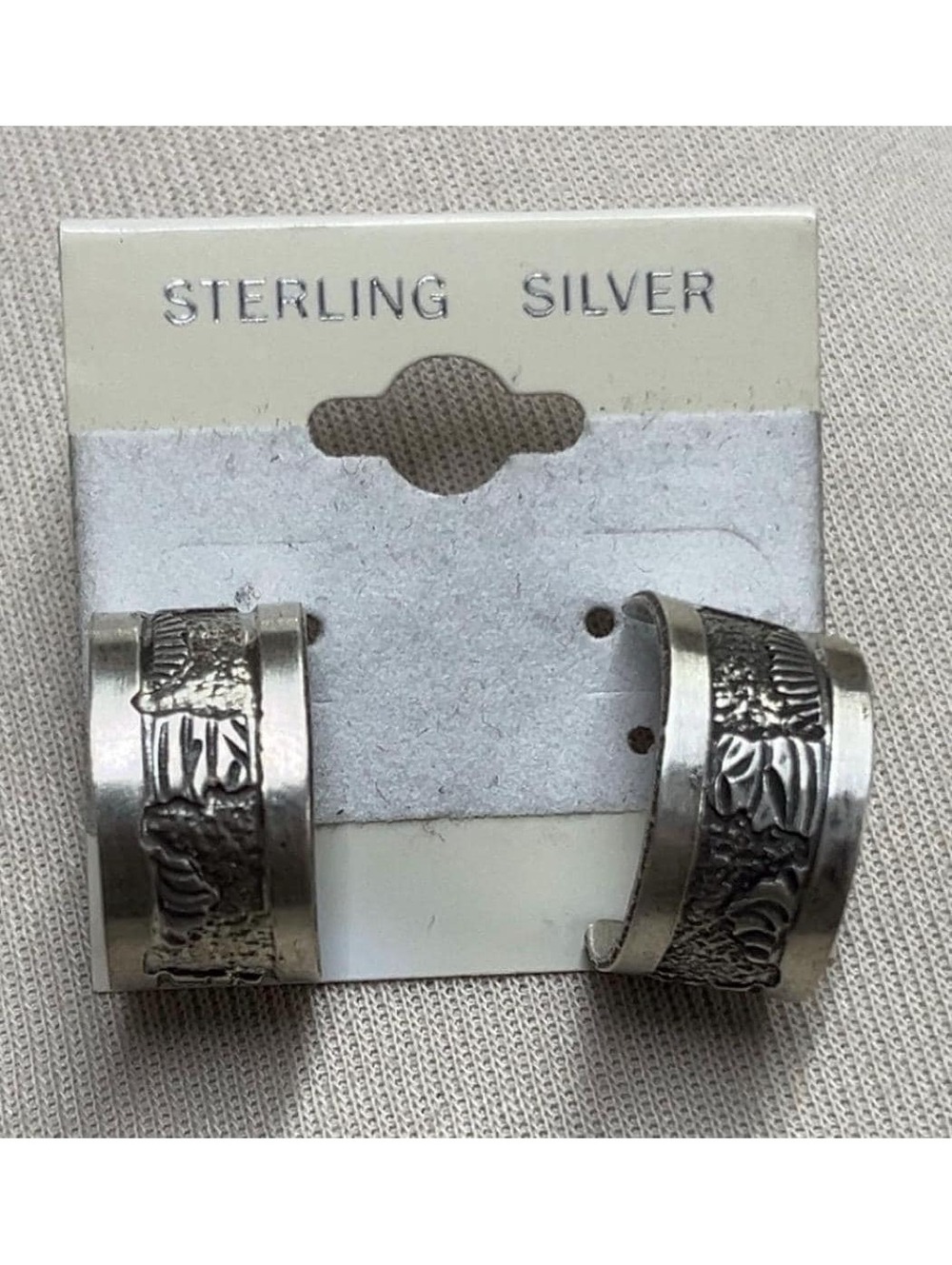 Navajo sterling silver traditional silver design storyteller earrings -Elaine